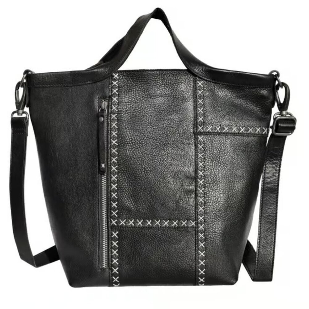 Latico Black Crossbody Bag  - Frankie -NWT - White Stitching -